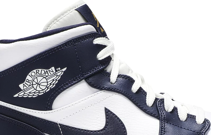 Air Jordan 1 Mid 'White Metallic Gold Obsidian' 