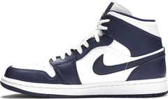 Air Jordan 1 Mid 'White Metallic Gold Obsidian' 