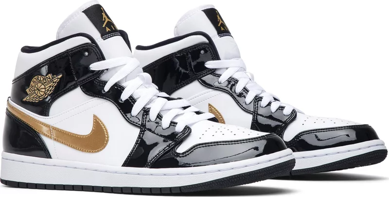 Air Jordan 1 Mid Patent SE 'Black Gold'