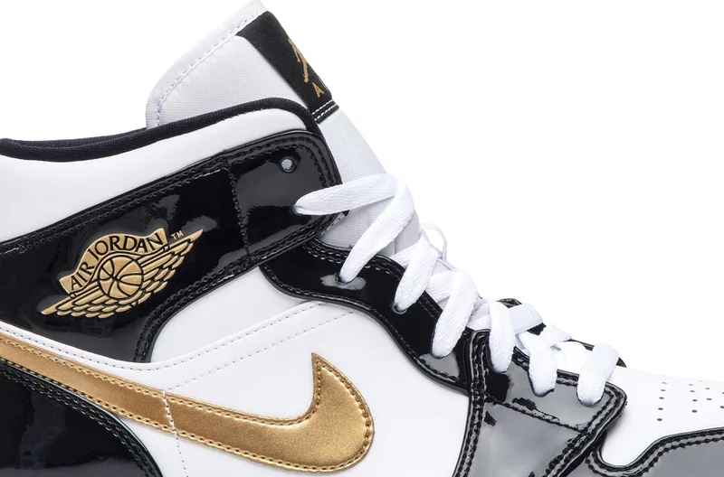 Air Jordan 1 Mid Patent SE 'Black Gold'