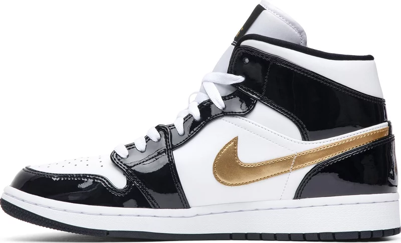 Air Jordan 1 Mid Patent SE 'Black Gold'