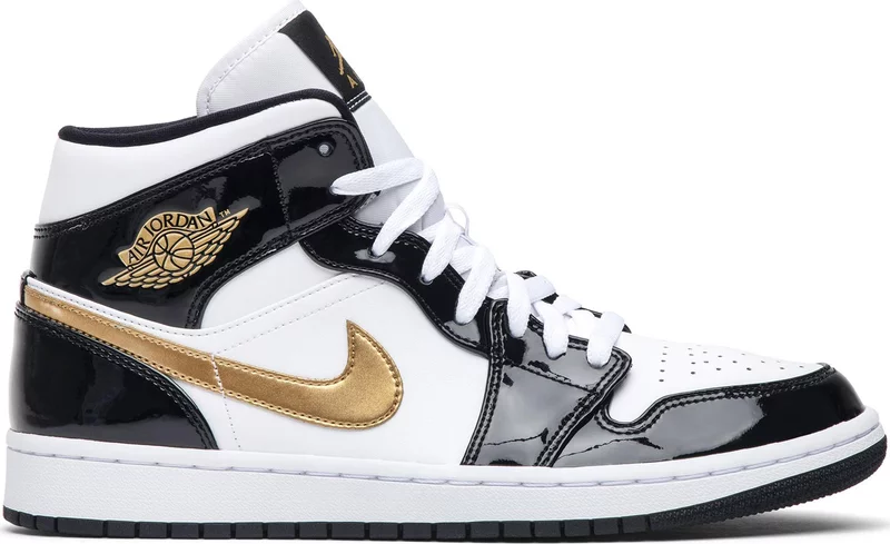 Air Jordan 1 Mid Patent SE 'Black Gold'