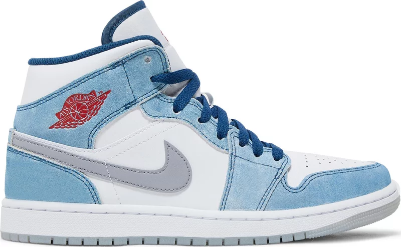 Nike Air Jordan 1 Mid 'French Blue Fire Red' 