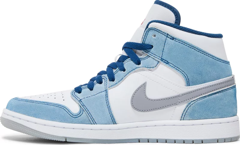 Nike Air Jordan 1 Mid 'French Blue Fire Red' 